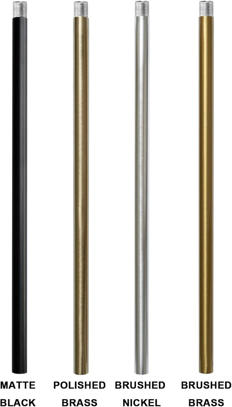 Haligate Polished Brass M12 Threaded Extension Rod for Pendant Light, Island Lighting, Chandeliers,Lighting Fixture downrods & Stems,12 Inches 13.5mm OD (0.531″) x 300mm L (11.81″) - Image 4